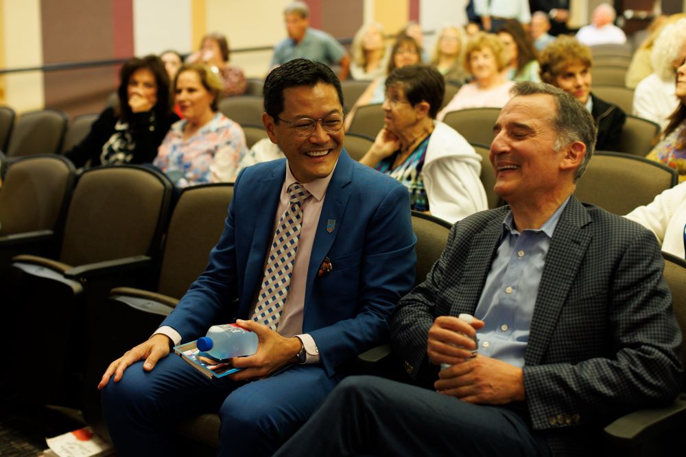 LMU President Thomas Poon, Ph.D., and Rabbi Wolpe